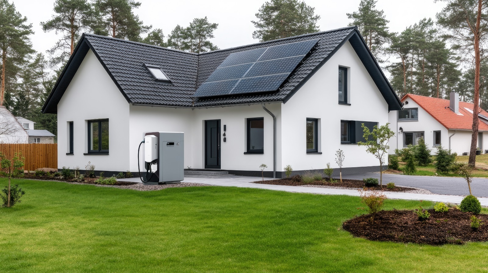 Casa moderna con impianto per efficienza energetica
